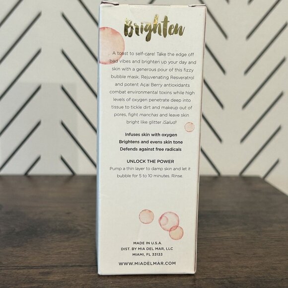 NEW Mia del Mar Brightening Champagne Rosé Bubble Face Mask Evens Skin Sealed - Picture 4 of 6